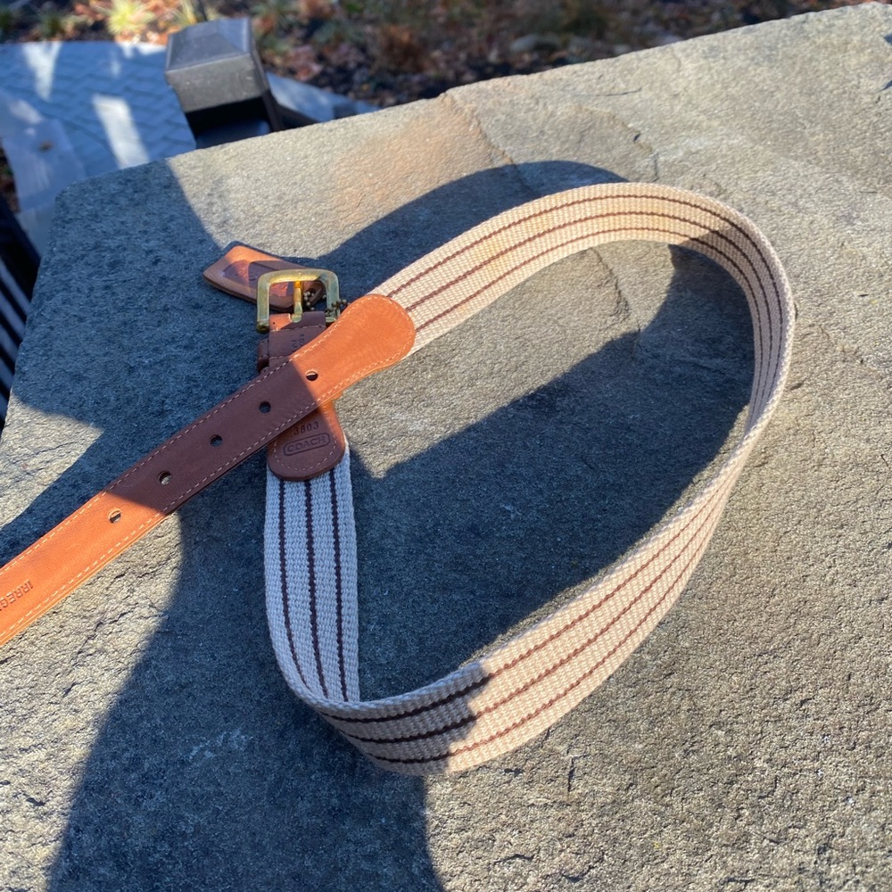 Vintage lightly used coach linen belt - from my moms closet - from the 80s/90s